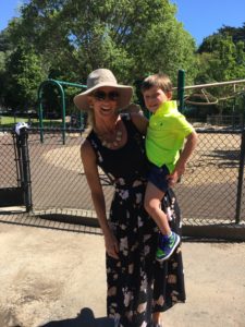 Meredith Kessler Triathlete with nephew at park in mill valley california