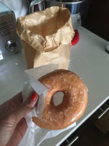 Meredith Kessler Triathlete Holding Glazed Doughnut