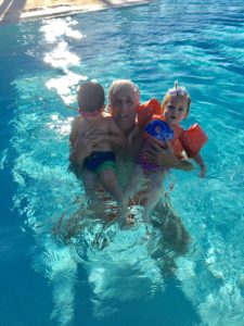 Meredith Kessler Triathlete Family Swimming in Pool